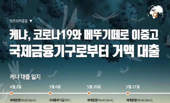 [이슈인포그래픽] 케냐, 코로나19와 메뚜기떼로 이중고 